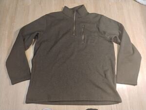 Outdoor Life Pullover Mens L Green Quarter Zip Long Sleeve